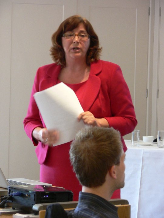 Joy delivering n a workshop